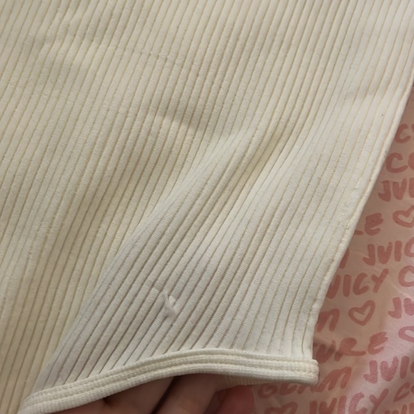 ❤️🔥3/$15❤️🔥 NWT WOMENS STRETCHY CUTE WHITE CREAM BODYSUIT - Picture 4 of 5